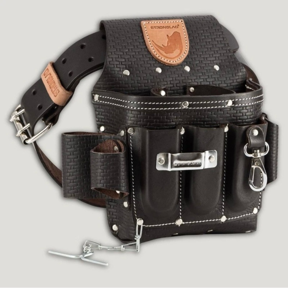 Electrician Tool Belt Top Grain Leather, 13-Pocket Tool Pouch for Electrical NWT